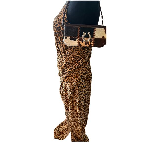 Jay Godfrey Leopard Print Maxi Dress Size 6 Strappy Evening Gown - Picture 5 of 9